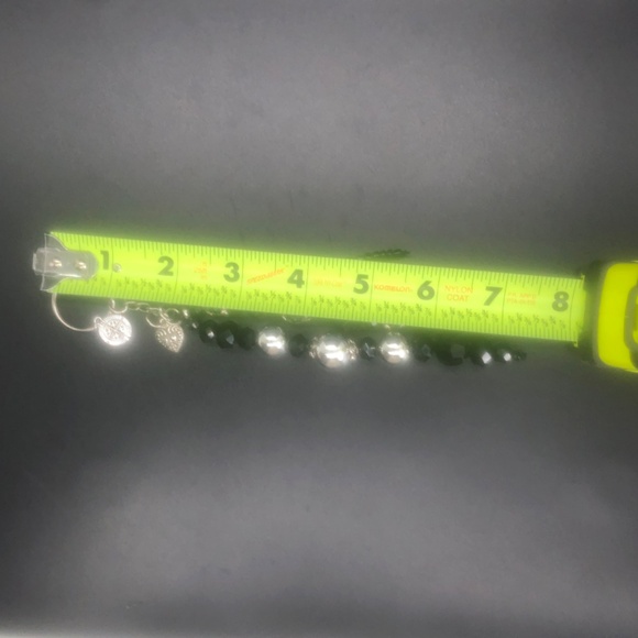 Beaded Keychain | 3 Strands w/ Black Faceted Onyx, Seed Beads + Heart & Compass - Picture 13 of 16